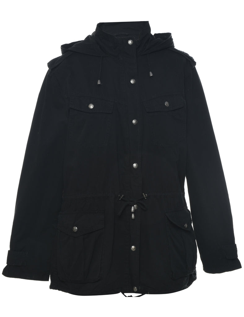 Hooded Black Jacket - M