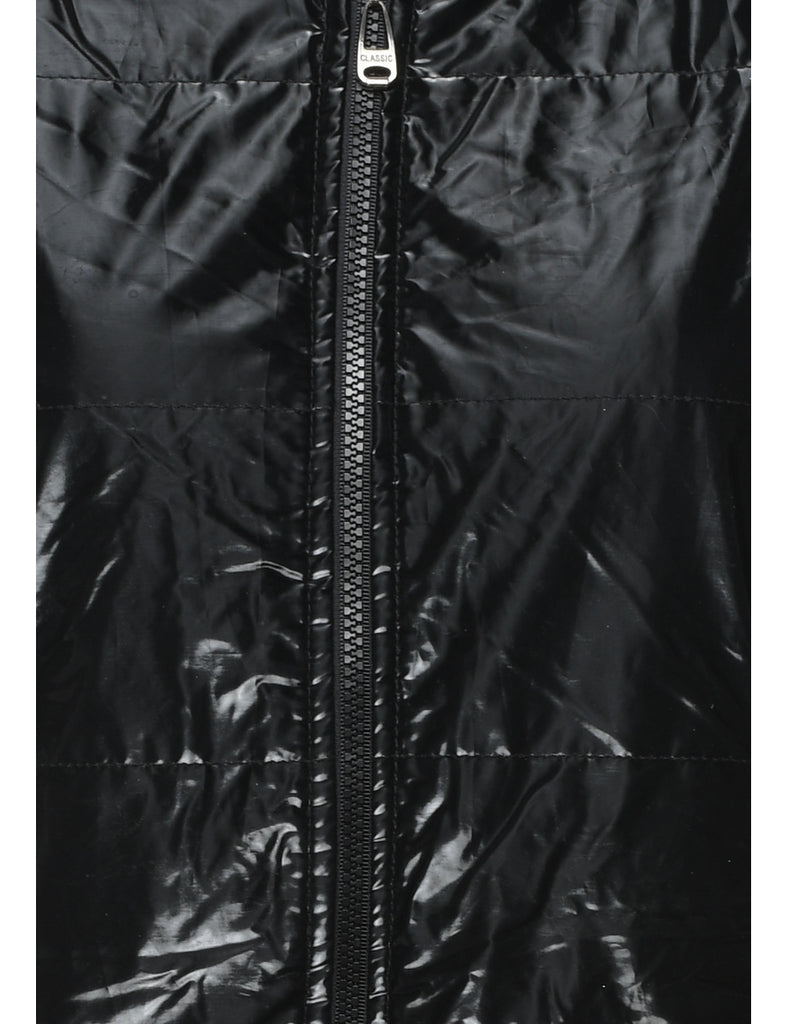 Hooded Black Shiny Gilet  - M