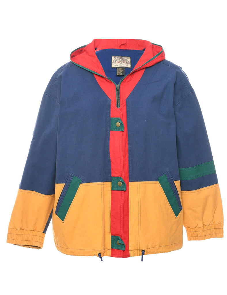 Hooded Colour Block Jacket - M