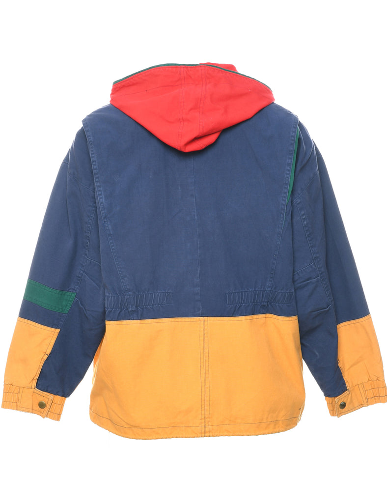 Hooded Colour Block Jacket - M