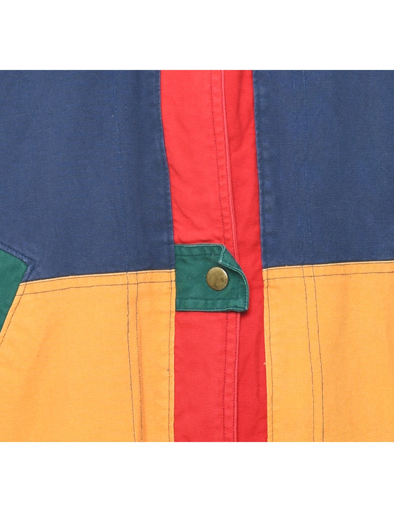 Hooded Colour Block Jacket - M