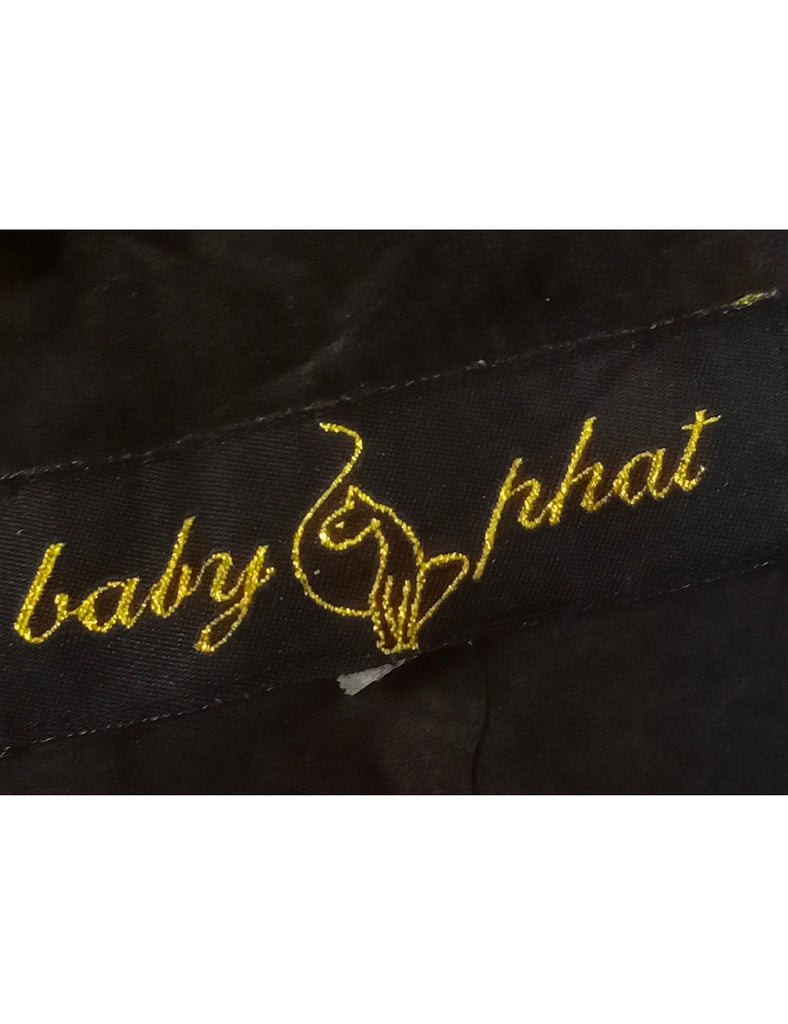 Hooded Dark Brown Coat - L