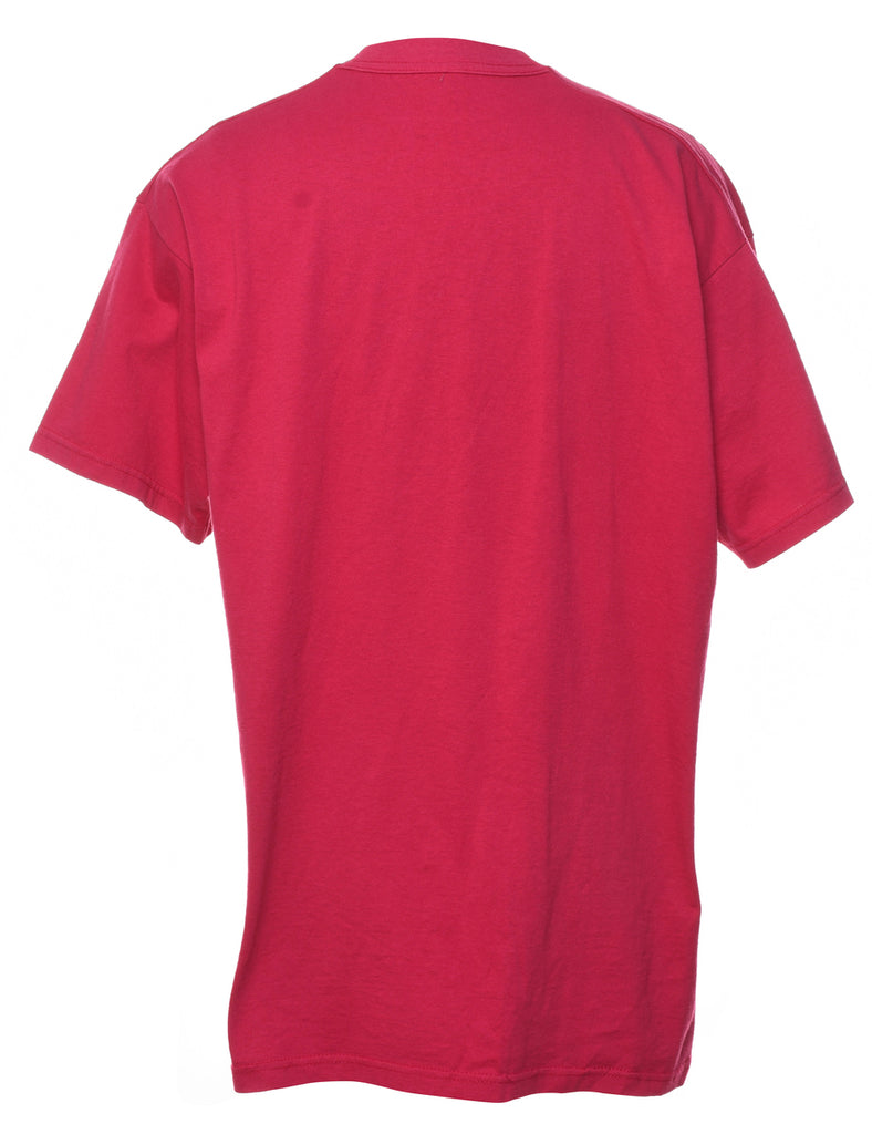 Hot Pink Bahamas Embroidered T-shirt - XL