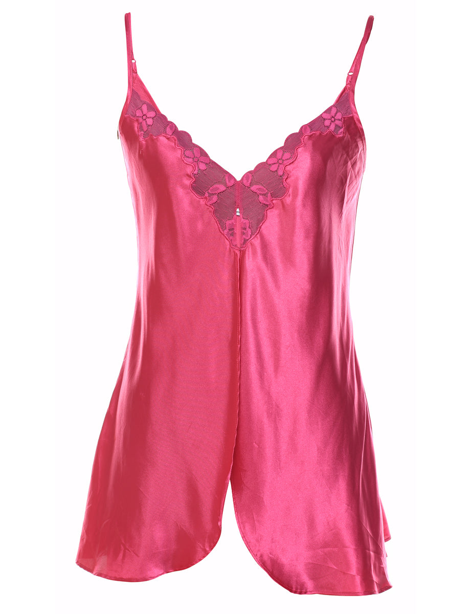 Hot Pink Lace Babydoll M