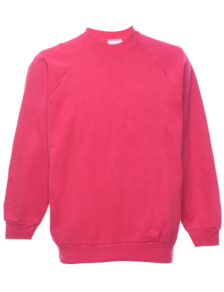 Hot Pink Plain Sweatshirt - L