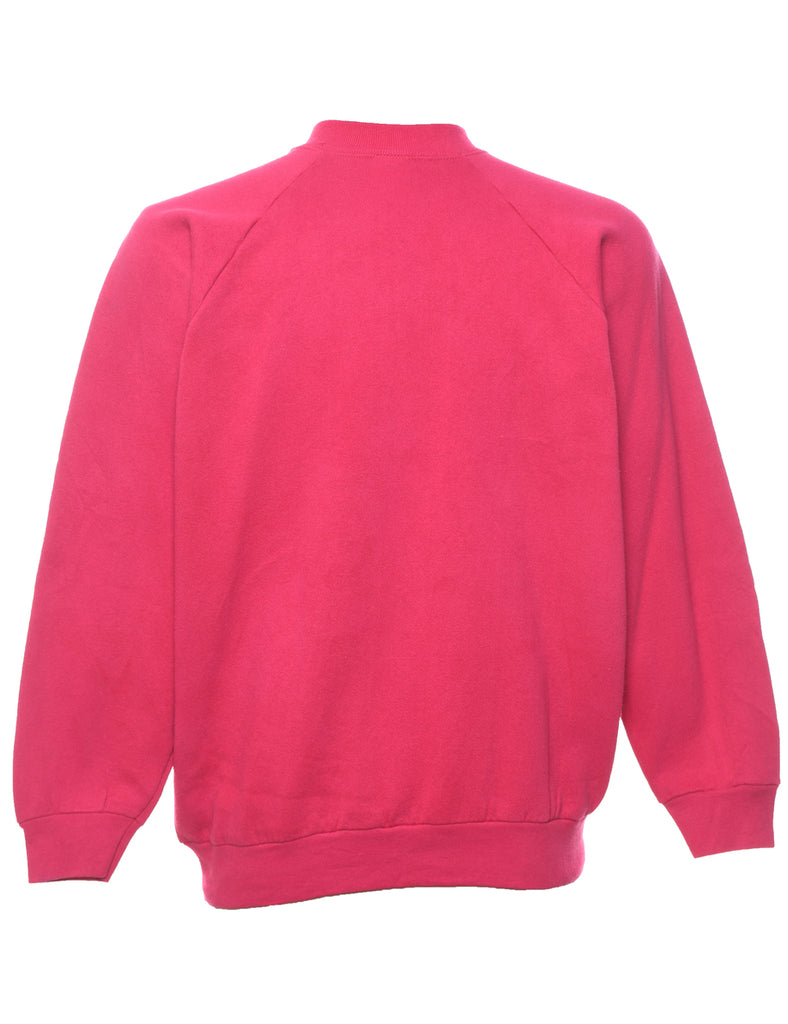 Hot Pink Plain Sweatshirt - L
