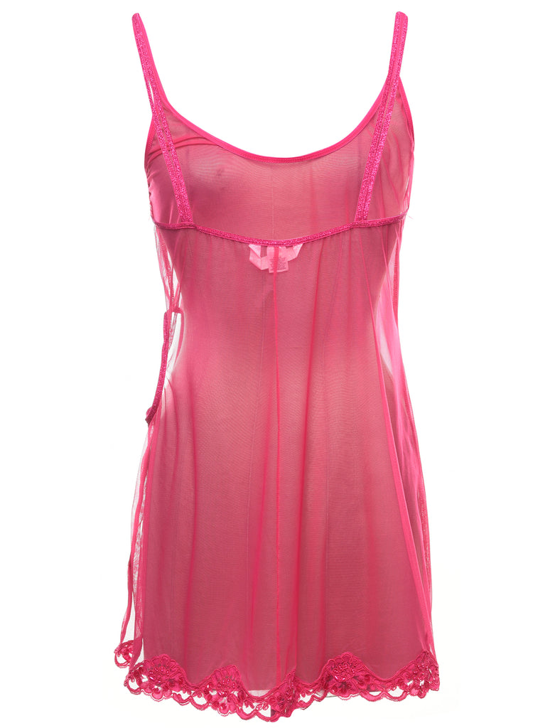 Women's Hot Pink Sheer Babydoll Pink, S