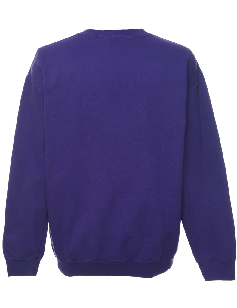 Huskies Printed Purple Sweatshirt - M