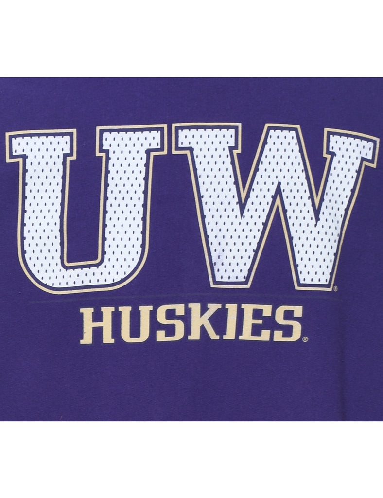 Huskies Printed Purple Sweatshirt - M