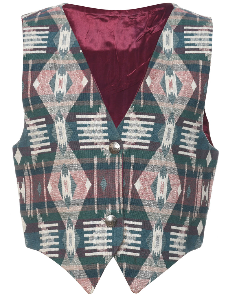 Ikat Pattern Multi-Colour Waistcoat - S
