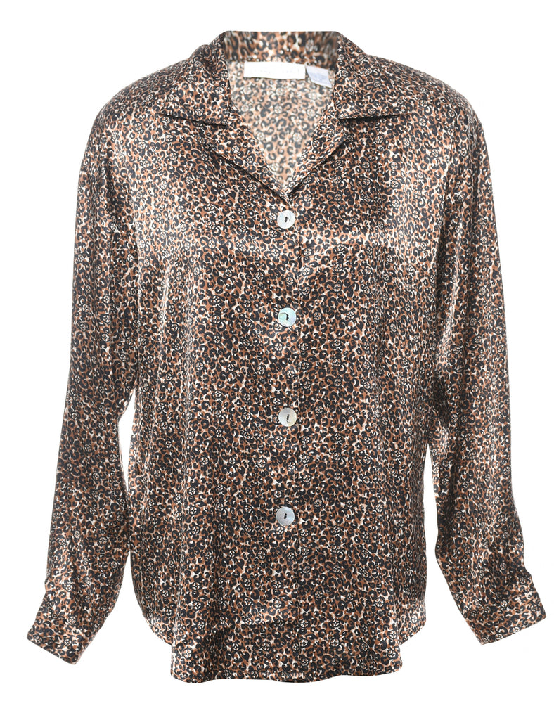 Impressions Leopard Print Blouse - M