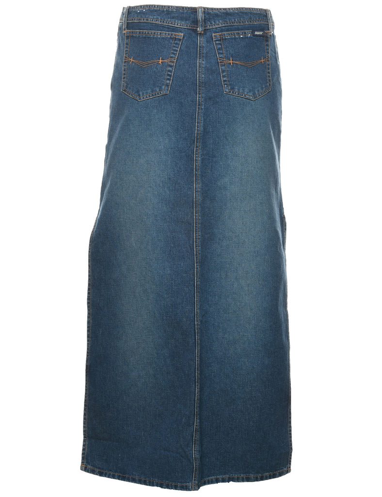 Indigo Denim Midi Skirt - M