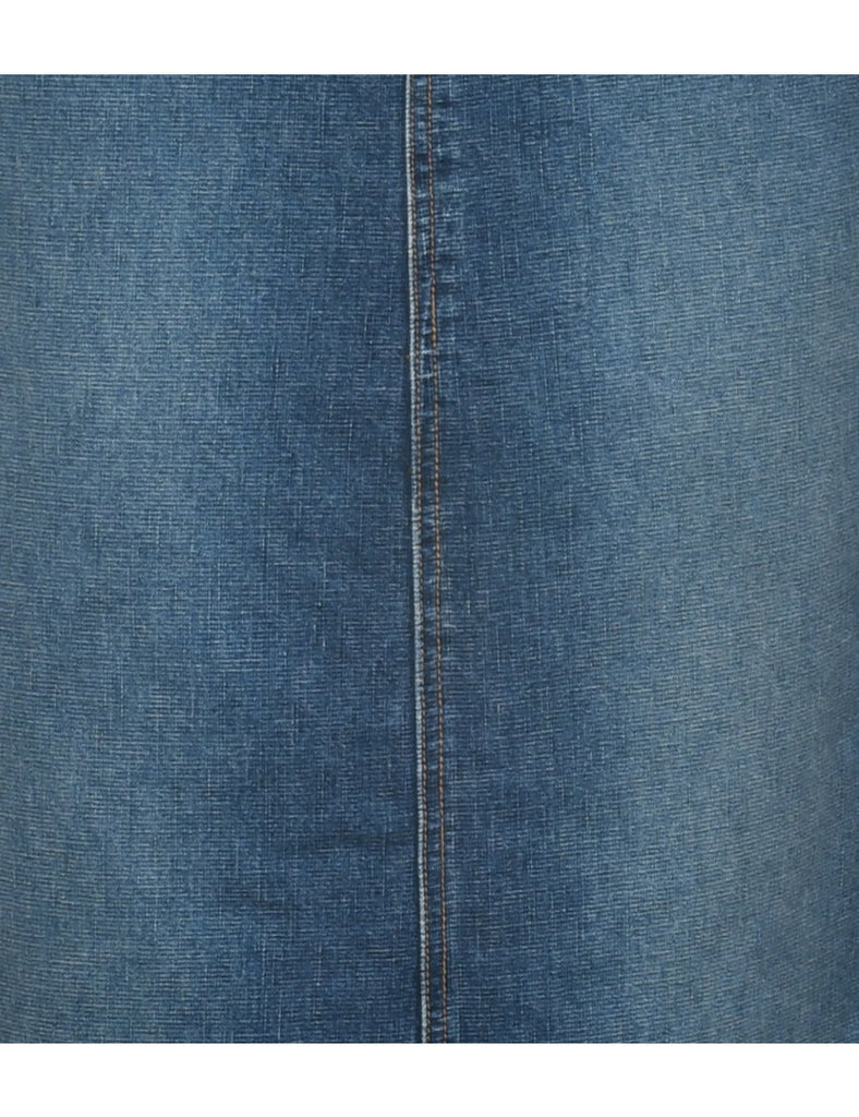Indigo Denim Midi Skirt - M