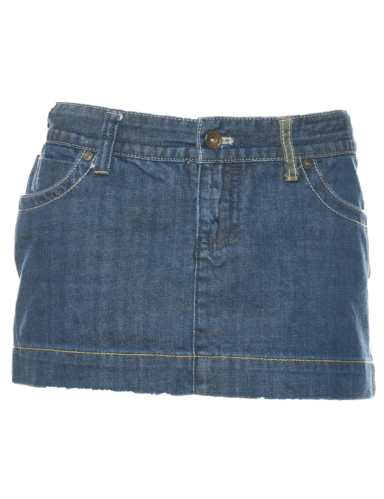 Indigo Denim Mini Skirt - L