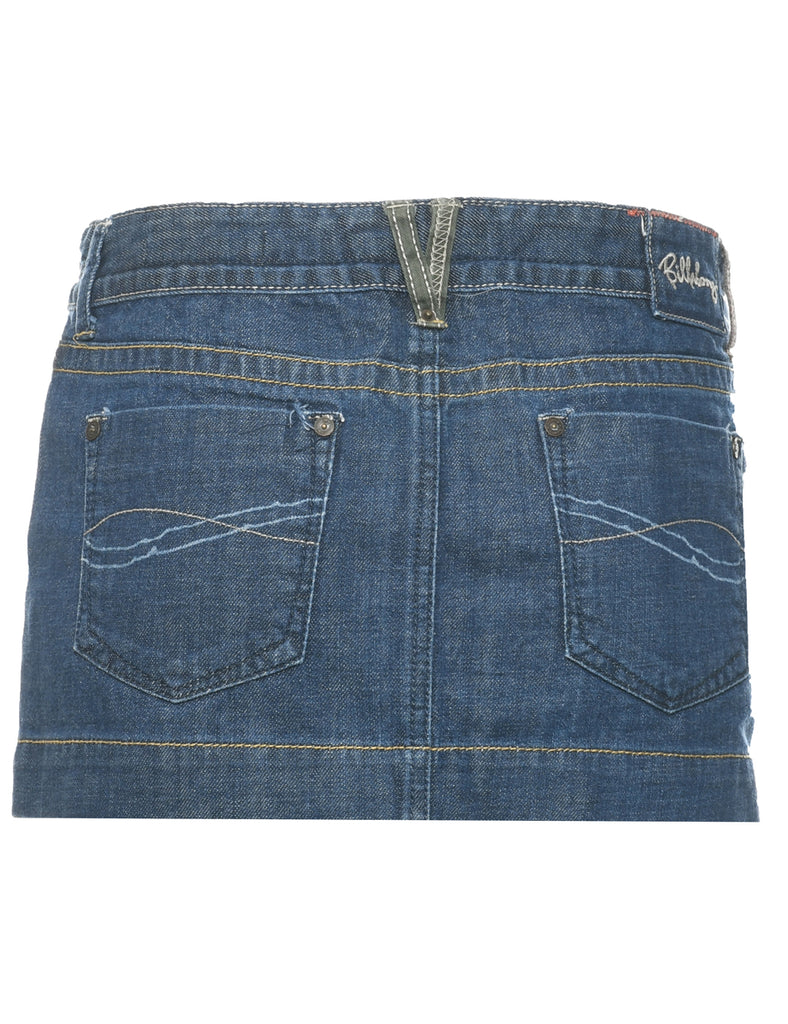 Indigo Denim Mini Skirt - L