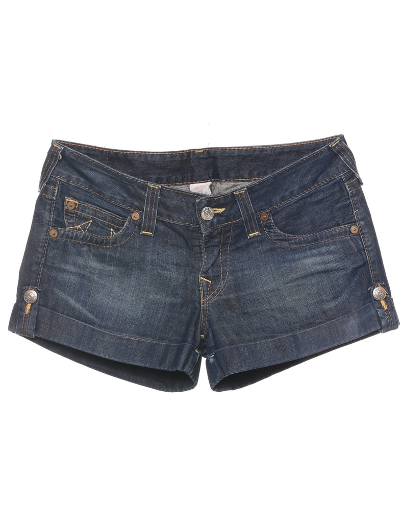 Indigo Rolled Hem Denim Shorts - W35 L3