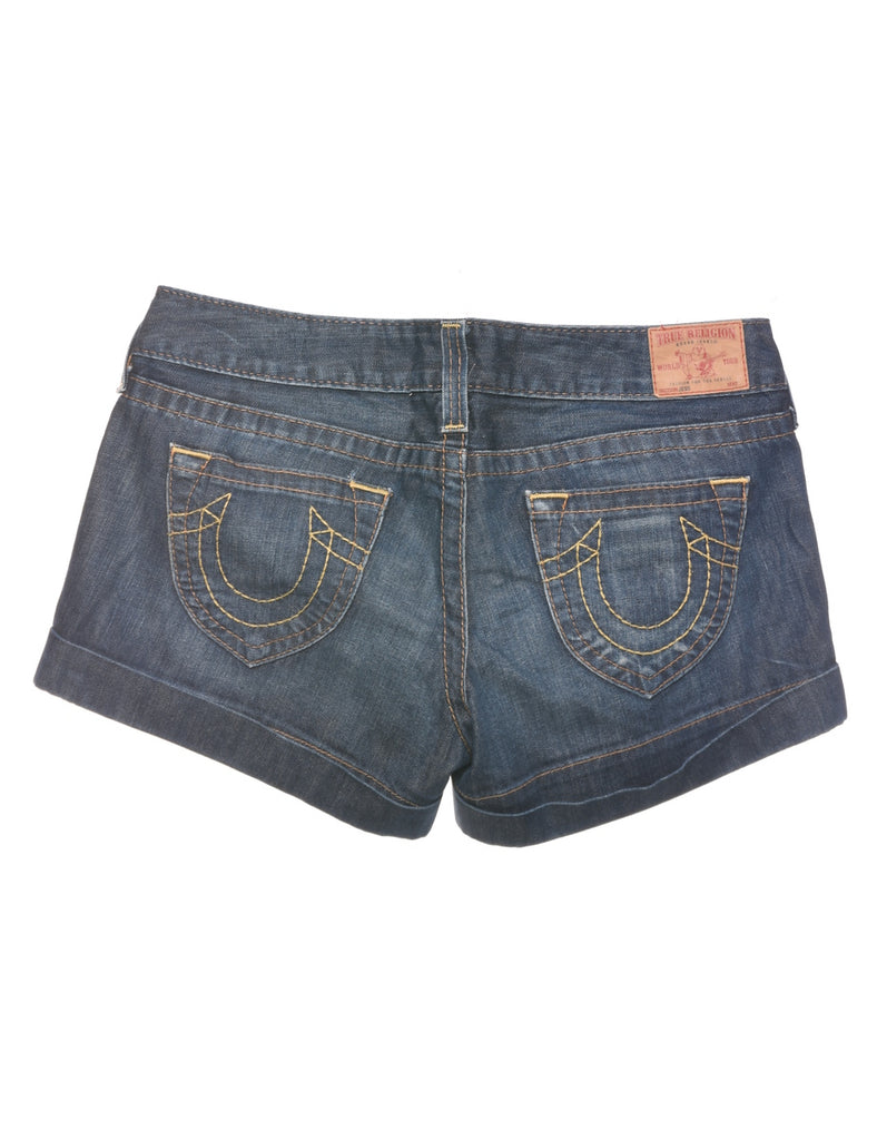 Indigo Rolled Hem Denim Shorts - W35 L3