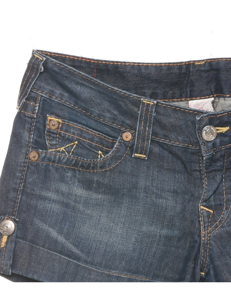 Indigo Rolled Hem Denim Shorts - W35 L3