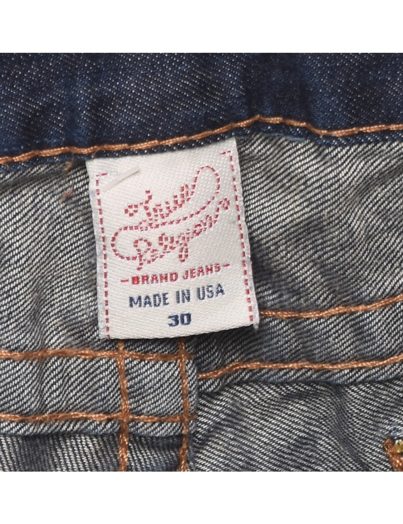 Indigo Rolled Hem Denim Shorts - W35 L3