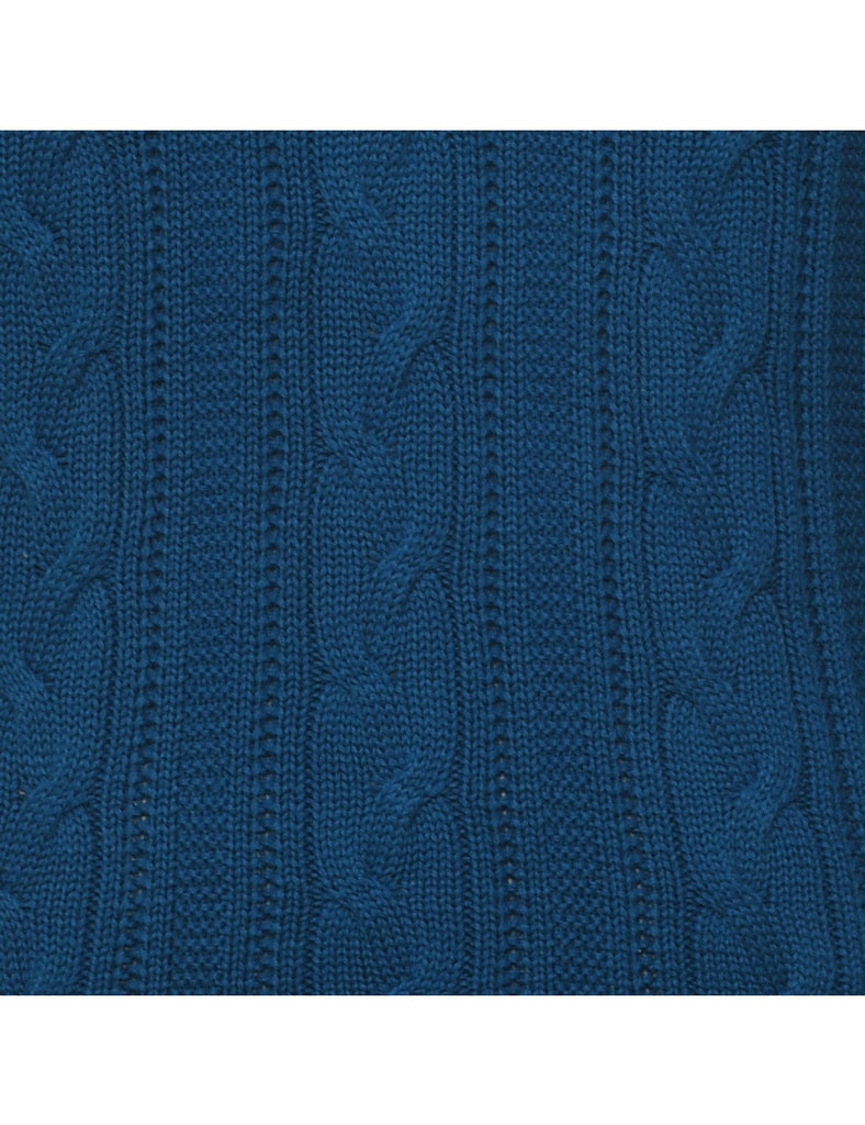 Izod Cable Knit Blue Jumper - M