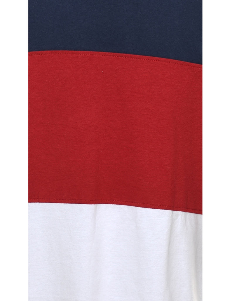 Izod Navy, White & Maroon Contrast Panel T-Shirt - L