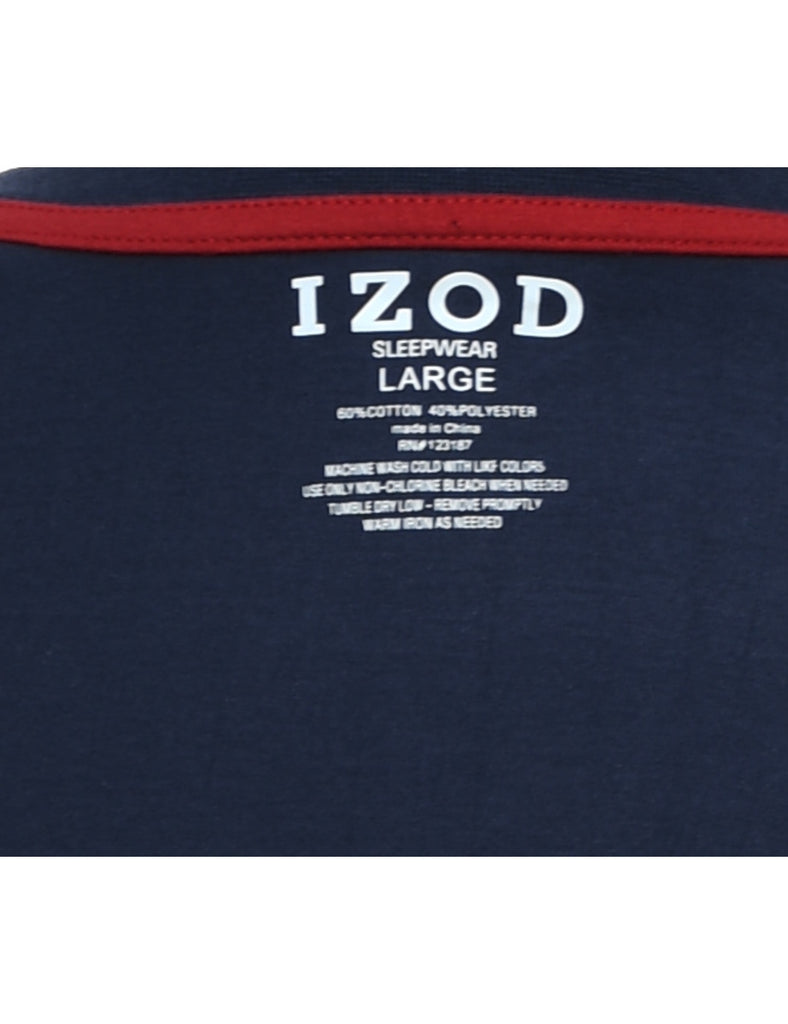 Izod Navy, White & Maroon Contrast Panel T-Shirt - L