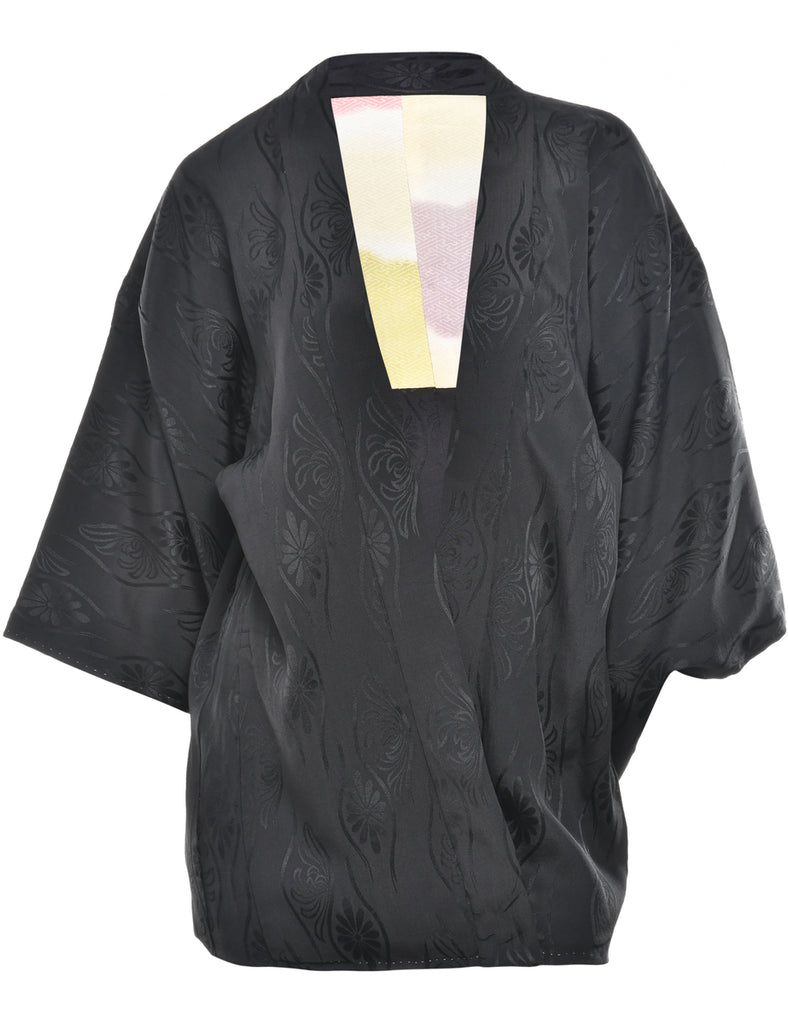 Jacquard Cropped Kimono - L