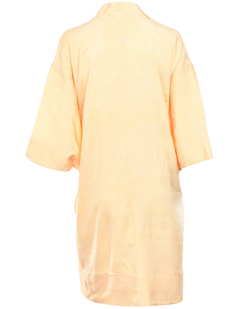 Jacquard Design Midi Length Kimono - L