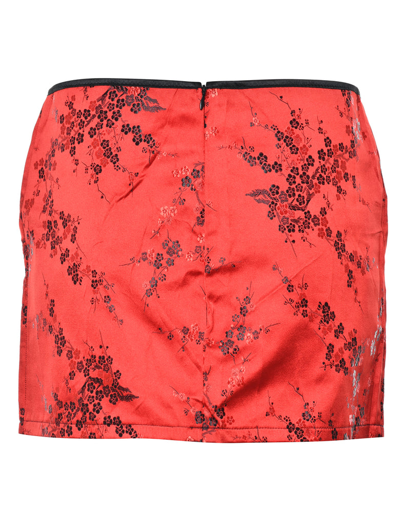 Jacquard Floral Mini Skirt - L