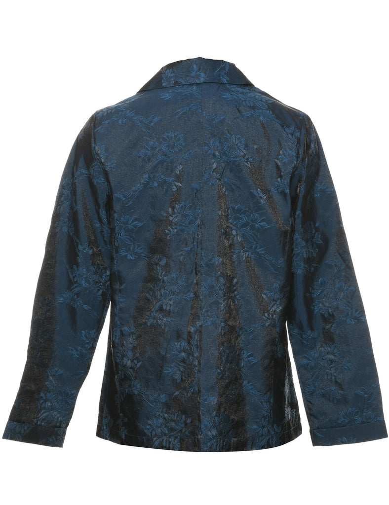 Jacquard Floral Print Evening Blouse - S