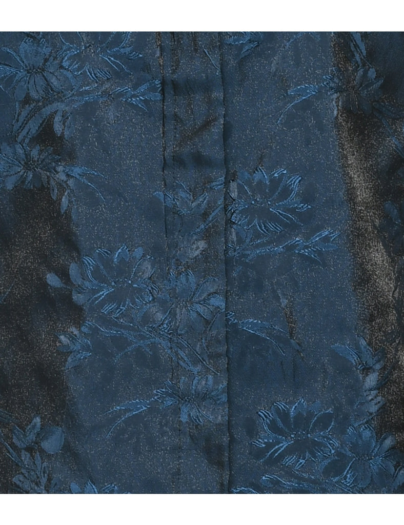 Jacquard Floral Print Evening Blouse - S
