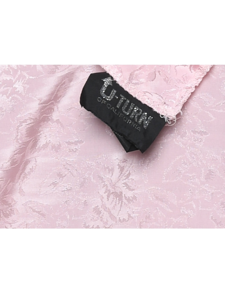 Jacquard Pattern Cropped Blouse - M