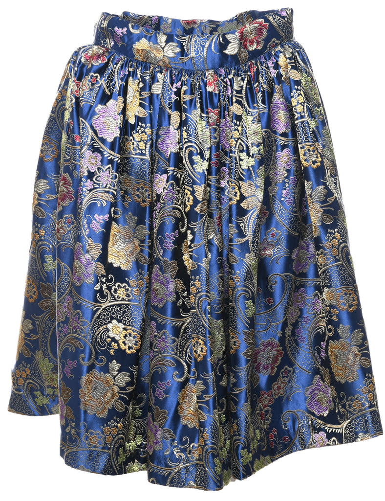 Jacquard Pattern Flared Skirt - S