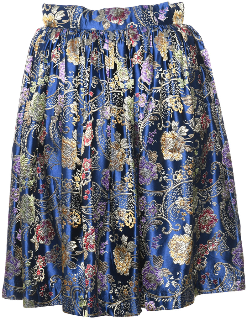 Jacquard Pattern Flared Skirt - S