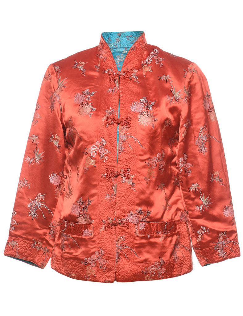 Jacquard Red Traditional Evening Jacket - M