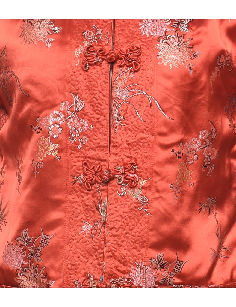 Jacquard Red Traditional Evening Jacket - M