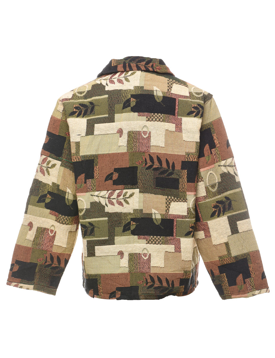 Jane Ashley Leafy Print Tapestry Jacket L
