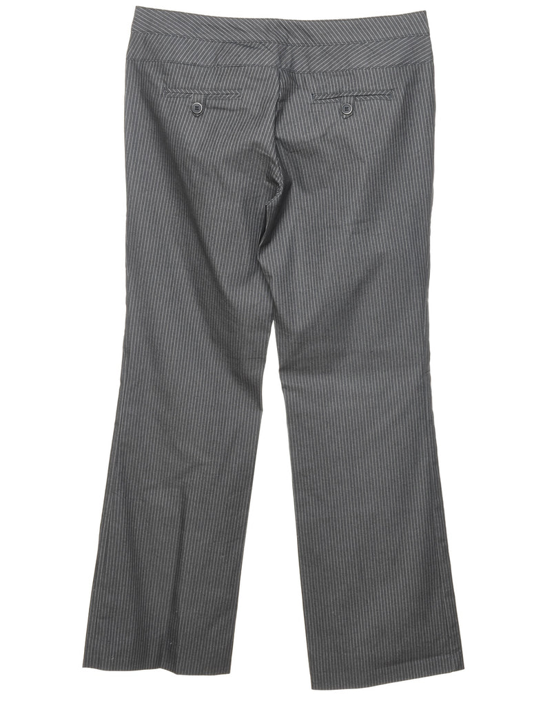 Joe Benbasset Pinstriped Grey Y2K Low-Rise Trousers - W31 L30
