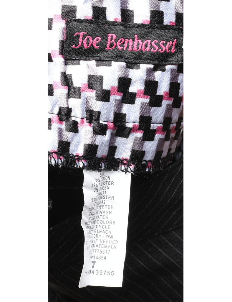 Joe Benbasset Pinstriped Grey Y2K Low-Rise Trousers - W31 L30