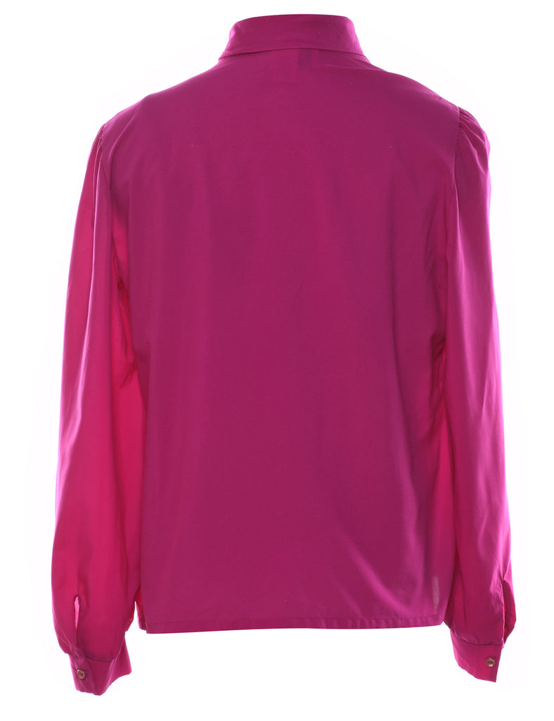 Judy Bond Magenta Pussy Bow Blouse - L