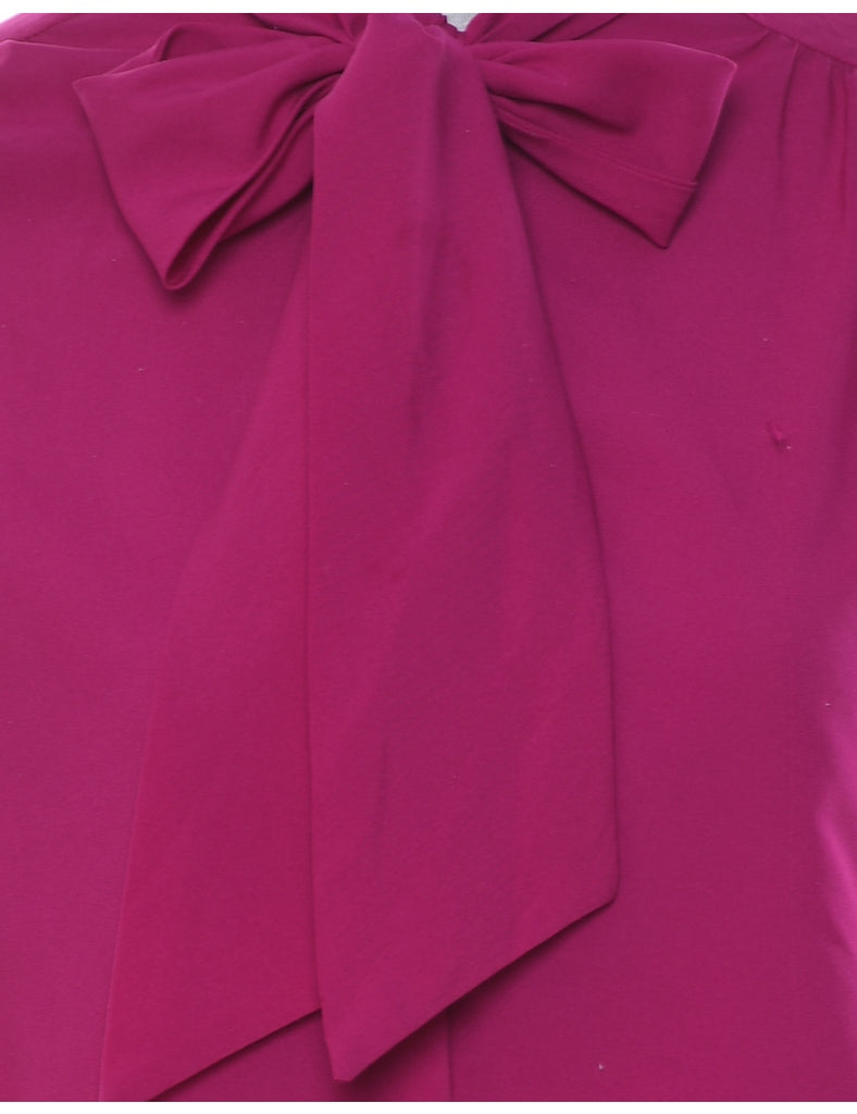 Judy Bond Magenta Pussy Bow Blouse - L