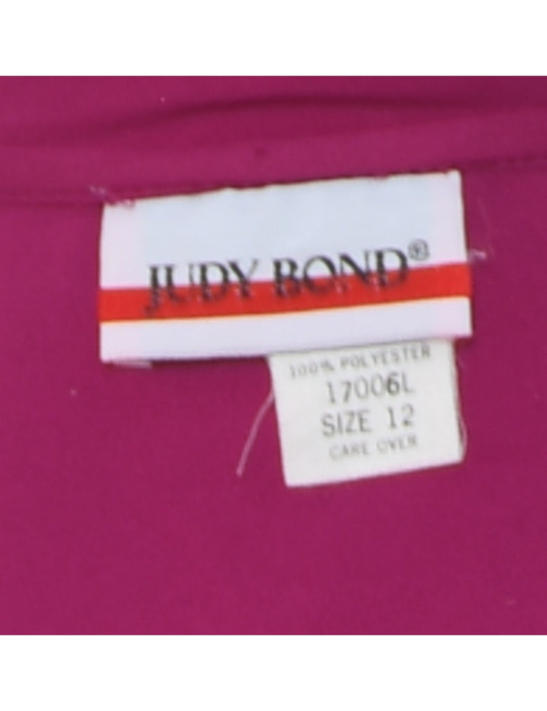 Judy Bond Magenta Pussy Bow Blouse - L