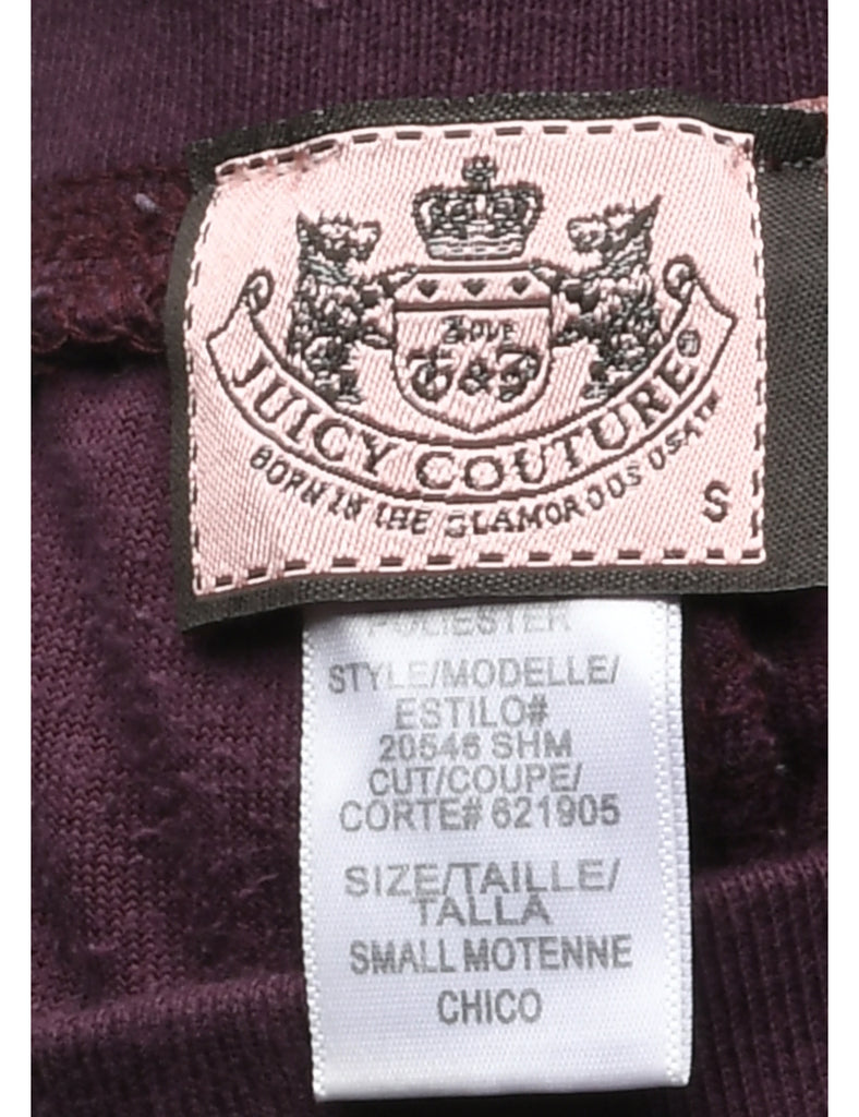 Juicy Couture Y2K Plum Velvet Trousers - W26 L31