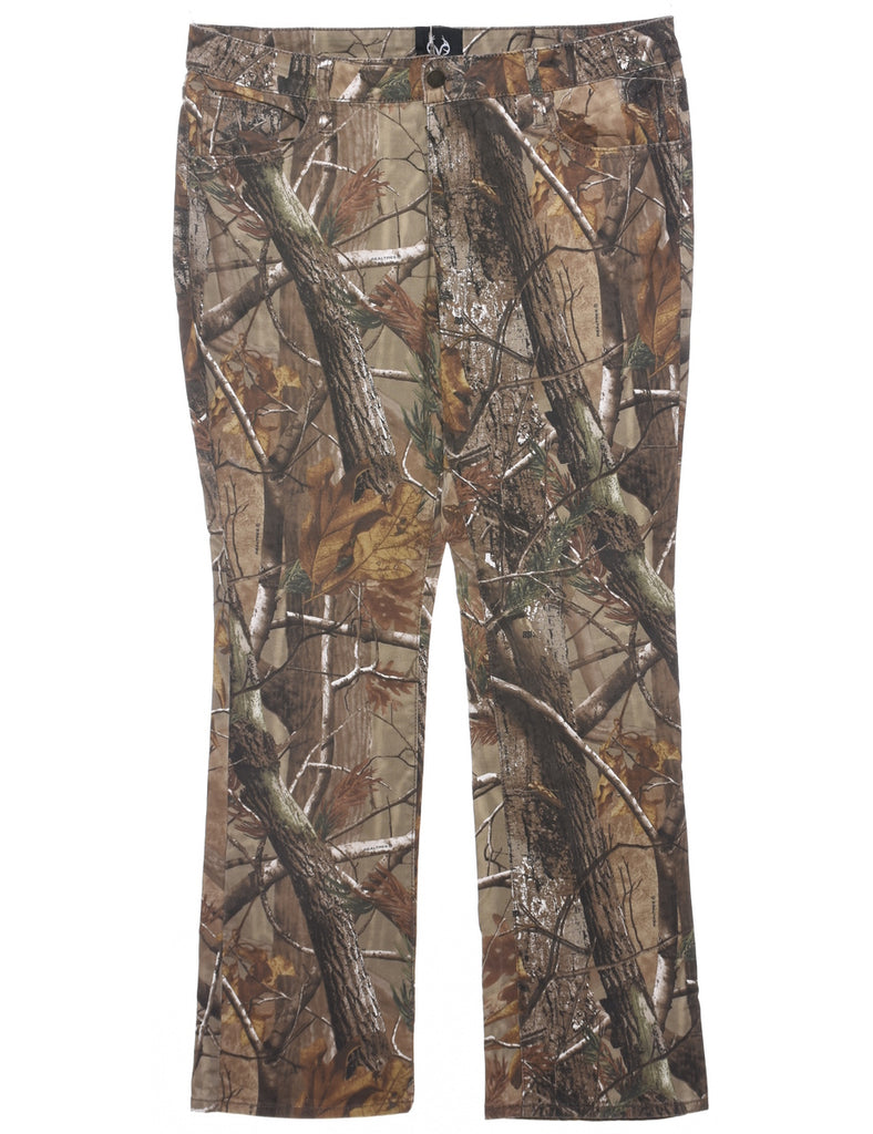 Jungle Print Brown Trousers - W35 L30