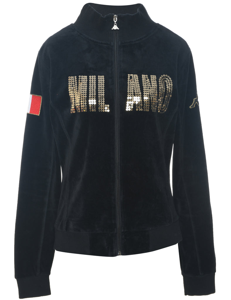 Kappa Black Velvet Milano Y2K Track Top - L