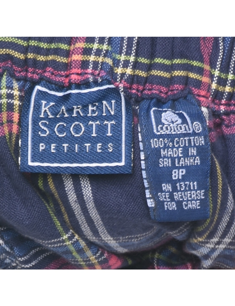 Karen Scott Checked Shorts - W26 L7