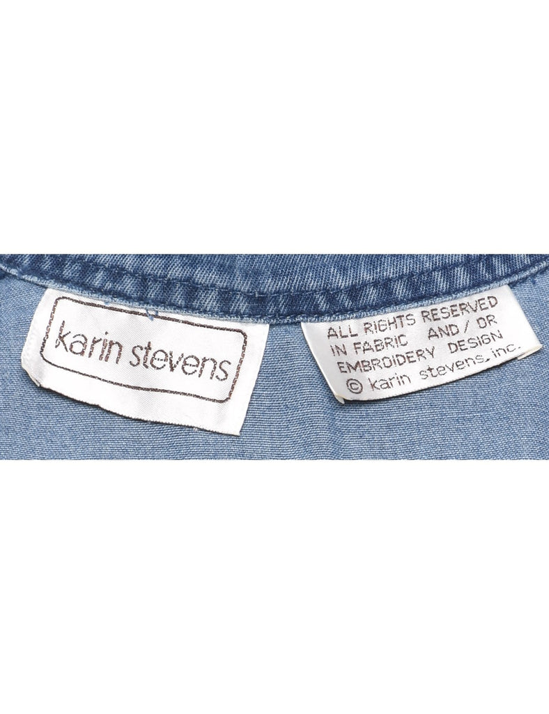 Karin Stevens Embroidered Denim Dress - L