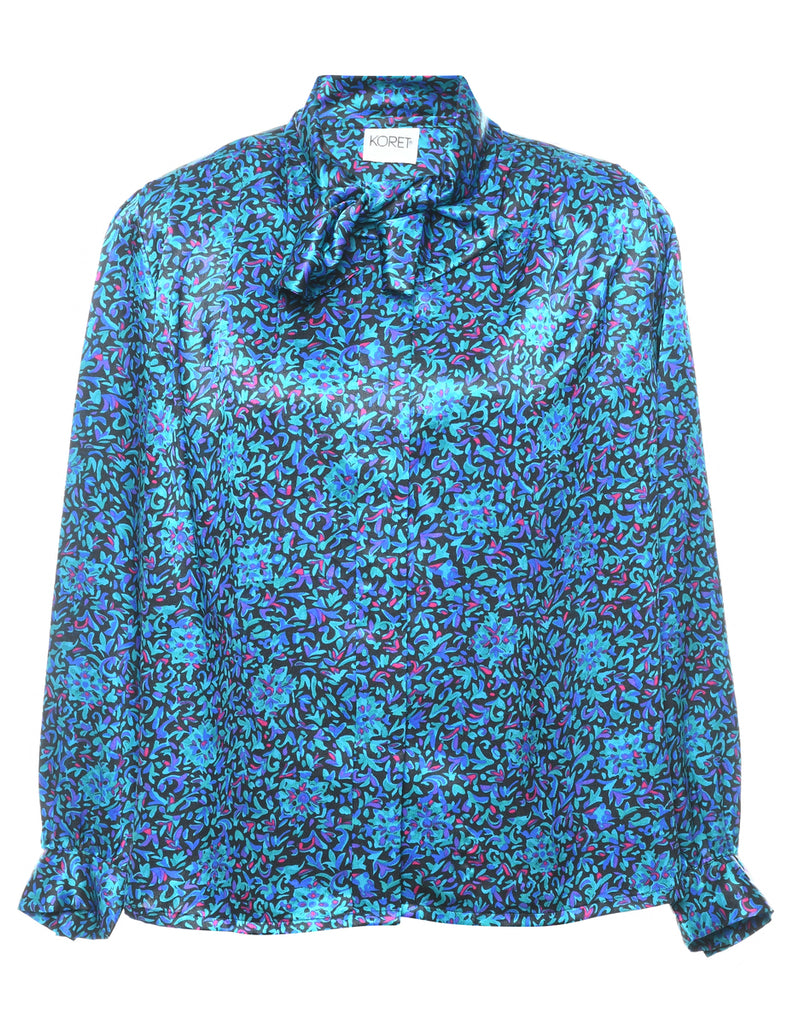 Koret Floral Pussy Bow Blouse - L