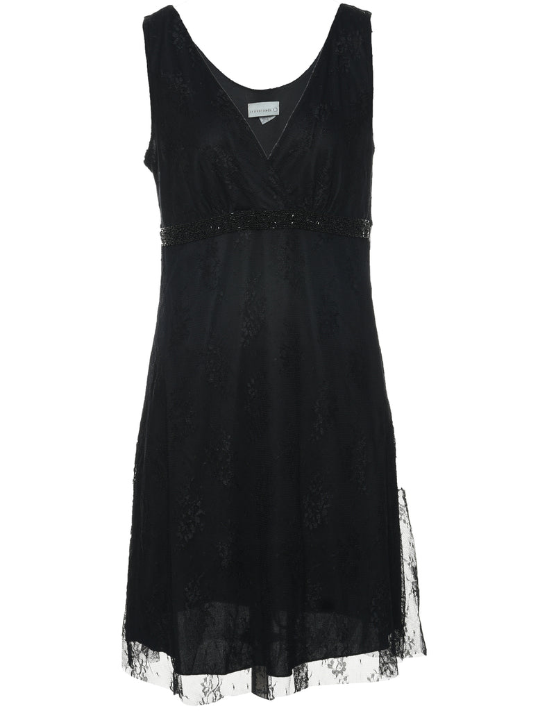 Lace Black Evening Dress - M