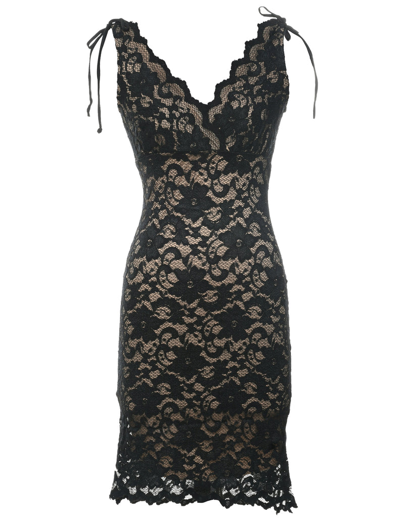 Lace Black Evening Dress - XS